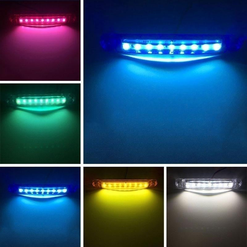 20pcs New Bright 12V 9LED Side Marker Light Lamp Indicator Light Bar -Yellow, Red, White, Blue, Green