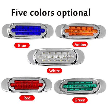 8pcs Ultra-Bright 16LED Car Side Marker Lights, 12-24V - Amber/White/Red/Blue/Green, Fit for Trucks & Trailers, Enhanced Visibility & Safety