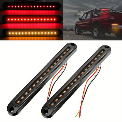 4pcs Smoked Lens LED Trailer Tail Light Bar Brake Stop Turn Signal Lights for Trucks and RV