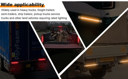 4pcs Smoked Lens LED Trailer Tail Light Bar Brake Stop Turn Signal Lights for Trucks and RV
