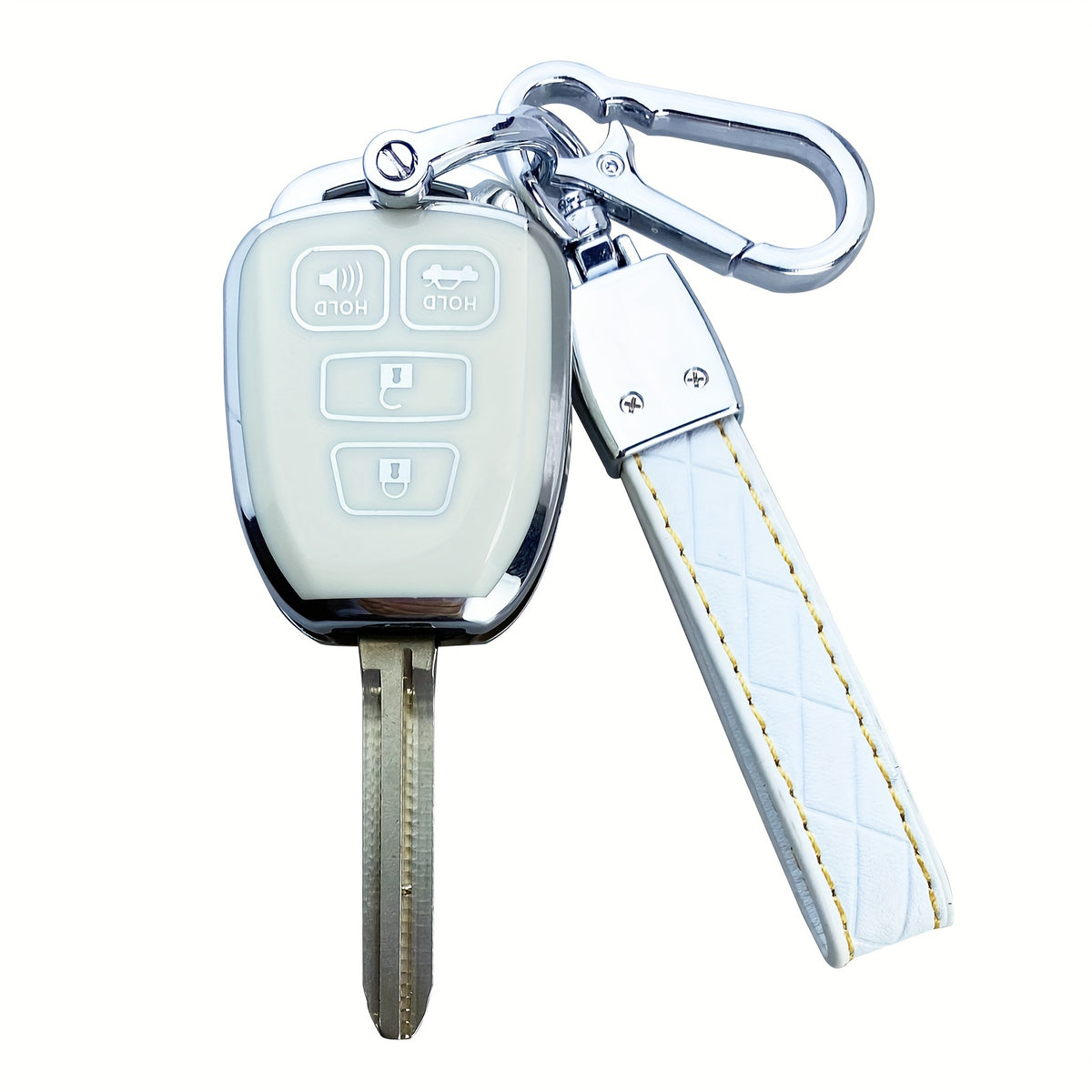 Toyota Key Fob Cover Case TPU - Fits Highlander Camry RAV4 Corolla Tacoma Avalon Venza Yaris Scion 2010-2019, Soft Protective Shell, Black White Purple