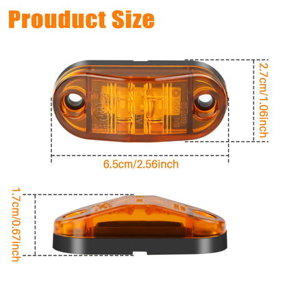 LED Side Marker Lights 20pcs 4-LED 12V 24V Hardwired Stop Tail Indicator for Truck Trailer RV Bus Caravan Camper Van Amber Red Green Purple