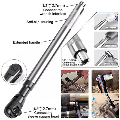 [3-In-1 Impact Wrench] 1/2" Offset Extension Wrench for Impact Drills, Ratchet Extended Wrench, Electric Extended Wrench, 3-In-1 Impact Wrench Extender, Suitable for Confined Spaces