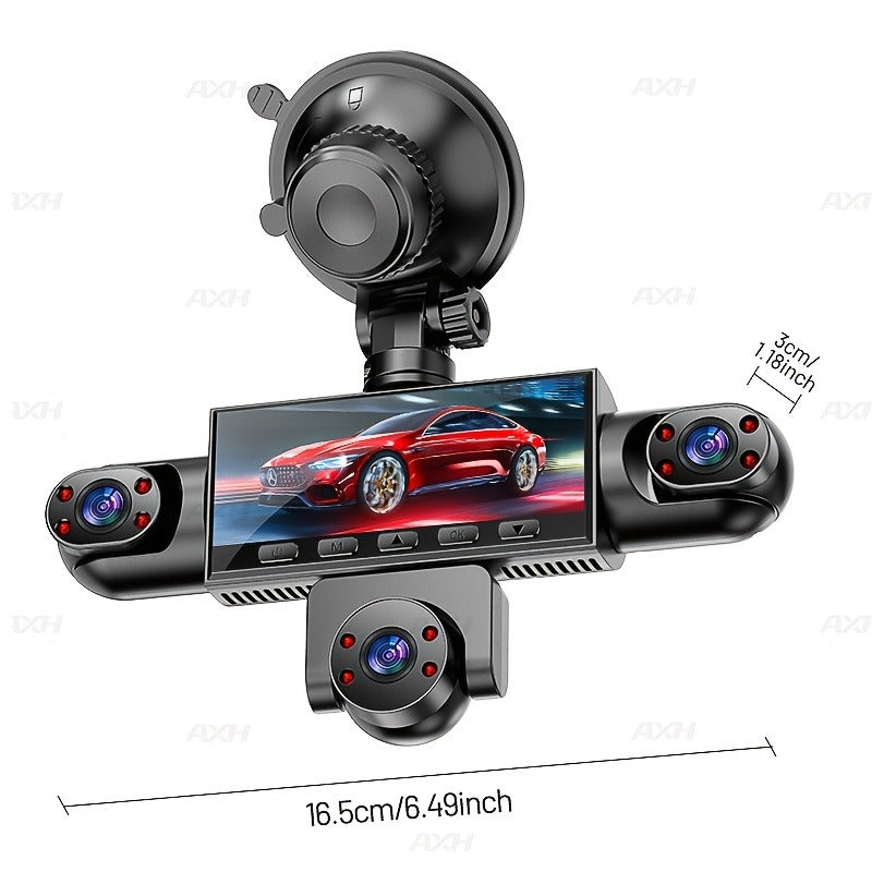 PODOFO Vehicle-Installed 5Lens/4lens High-Definition Dash Cam, Featuring 1080P Front And Front, Rear, Left, And Right, Providing 360° Comprehensive Coverage, Reverse Image Loop Recording, Car Camera/Car Additions/Monitoring System, Without Battery