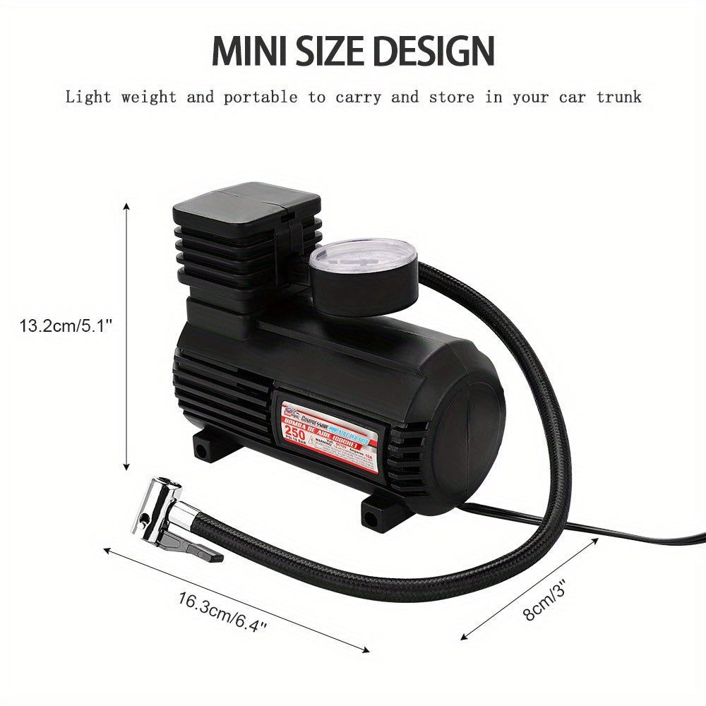 Heavy Duty 12V Portable 250PSI Car Tyre Auto Tire Inflator Pump Air Compressor