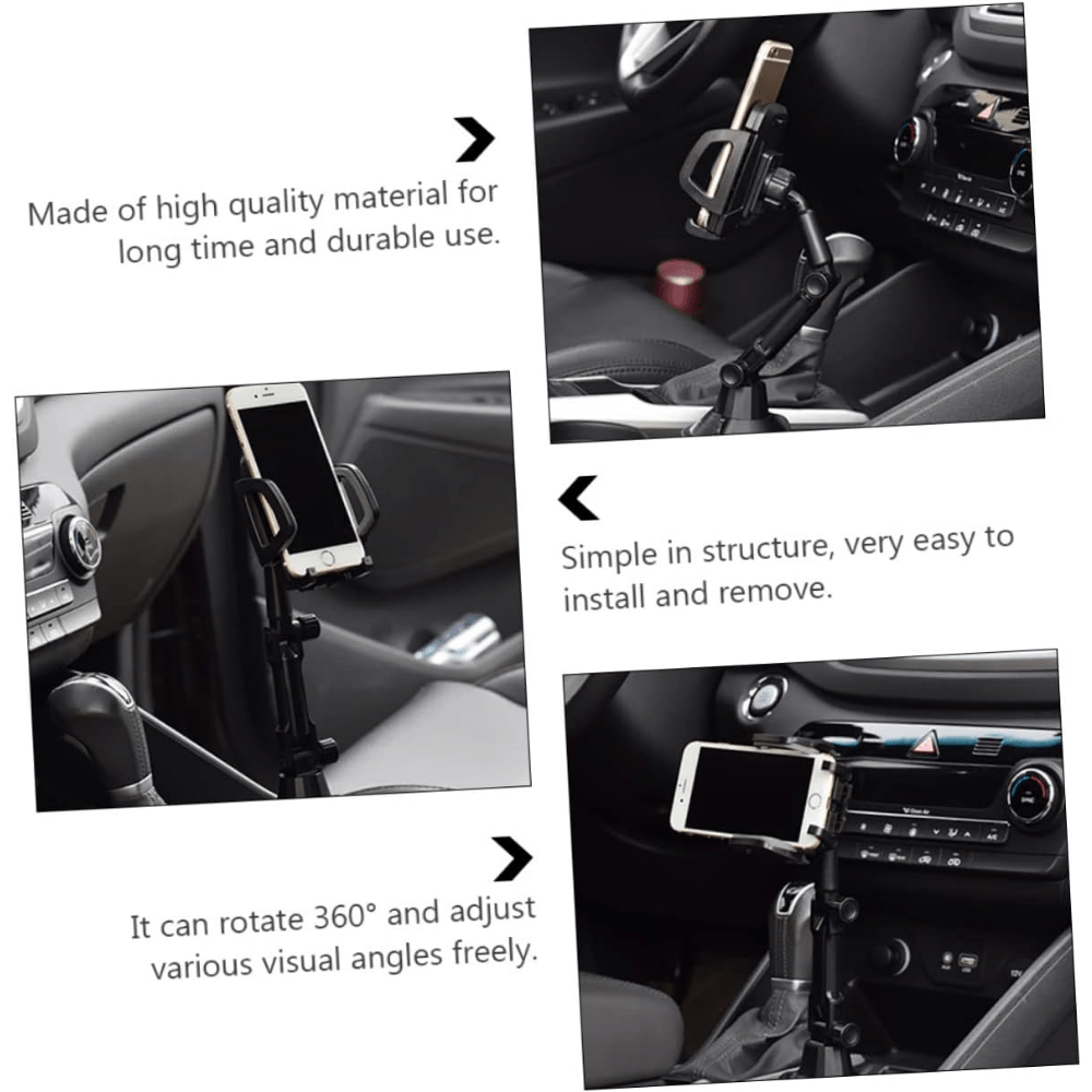 Mobile Phone Holder Car Phone Bracket Phone Clip Bracket Car Phone Rack Phone Mount Cradle Car Holder for Mobile Phones Car Cup Holder Phone Mount Mobile Stand Adjustable Plastic