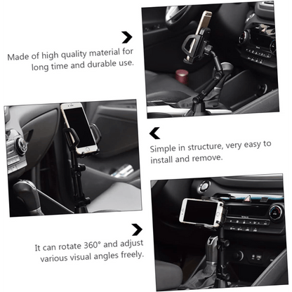 Mobile Phone Holder Car Phone Bracket Phone Clip Bracket Car Phone Rack Phone Mount Cradle Car Holder for Mobile Phones Car Cup Holder Phone Mount Mobile Stand Adjustable Plastic