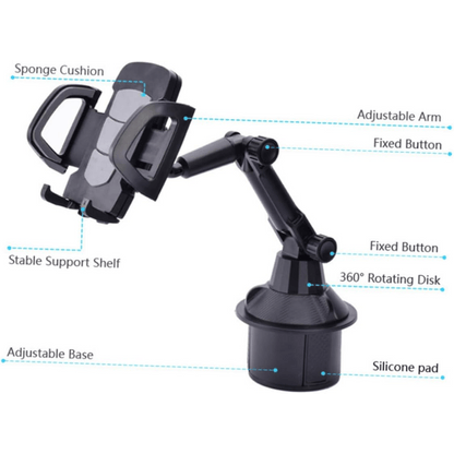 Mobile Phone Holder Car Phone Bracket Phone Clip Bracket Car Phone Rack Phone Mount Cradle Car Holder for Mobile Phones Car Cup Holder Phone Mount Mobile Stand Adjustable Plastic