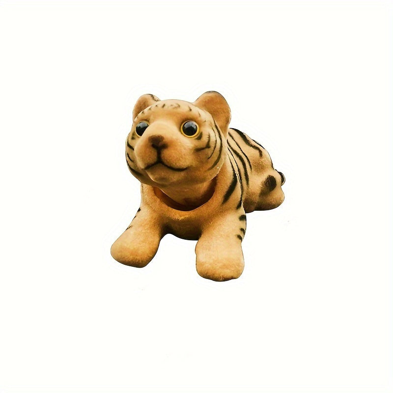 Resin Tiger Dashboard Ornament, Shaking Head Little Tiger Figure, Fun Car Interior Accessory Decor, 1pc