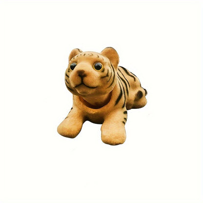 Resin Tiger Dashboard Ornament, Shaking Head Little Tiger Figure, Fun Car Interior Accessory Decor, 1pc