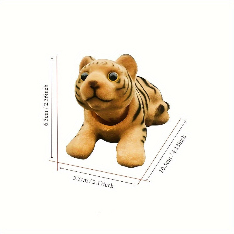 Resin Tiger Dashboard Ornament, Shaking Head Little Tiger Figure, Fun Car Interior Accessory Decor, 1pc