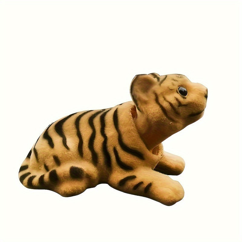 Resin Tiger Dashboard Ornament, Shaking Head Little Tiger Figure, Fun Car Interior Accessory Decor, 1pc