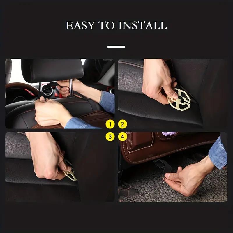 Car Seat Organizer with Foldable Tray Trash Can Multi-Pocket Rear Seat Back Storage Bag Headrest Hanging Organizer for SUV Truck Universal Fit 1pc 2pcs