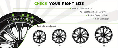SCITOO Snap on Hubcap Rim 16 Inch Auto Tire Replacement Exterior Cap OEM Steel Wheel Hubcaps Wheel Cover