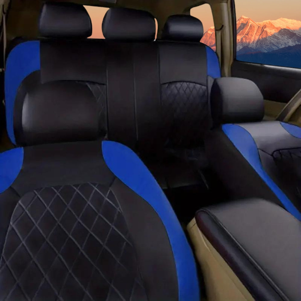 Deluxe All-Season Quilted PU Leather Car Seat Covers - Comfy Sponge-Padding, Universal Fit, christmas gifts