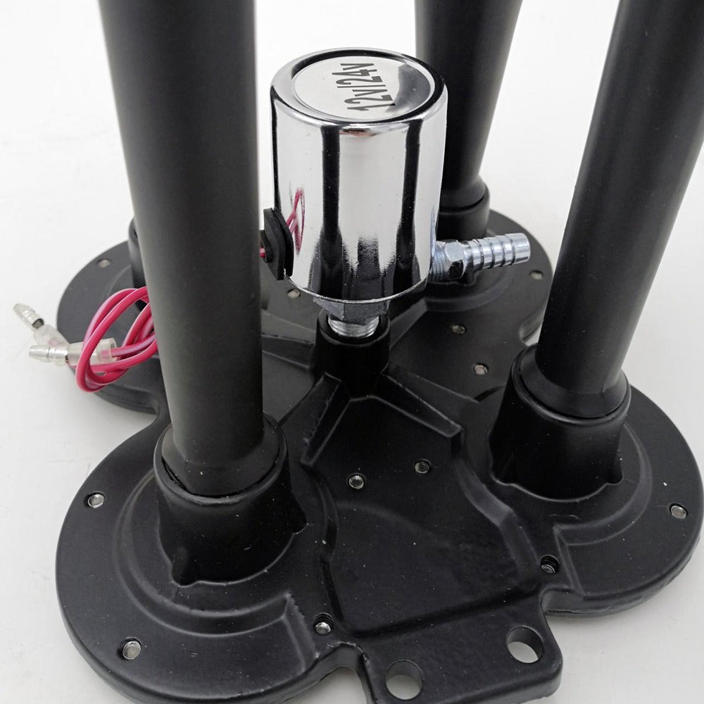 For Ford Chevy for RAM, 135DB 4 Trumpet Train Air Horn Kit, Loud 12V/ 24V for Truck Pickup
