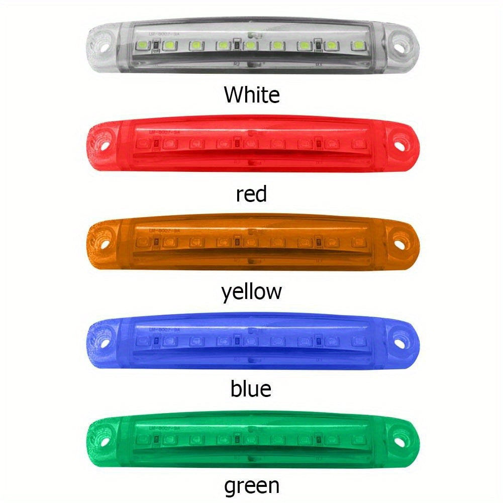 50pcs New Bright 12V-24V 9 LED Side Light Lamp Indicator Light Bar For Truck Trailer Bus Boat Rv Lorries-Yellow, Red, White, Blue, Green