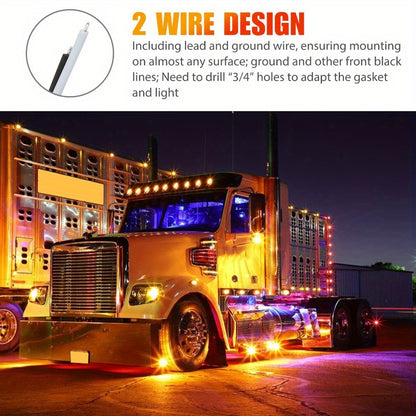 LED Side Marker Lights 60-Pack 12V | Multi-Color Weatherproof Clearance Marker Bulbs for Trucks Cars Trailers Universal Fit