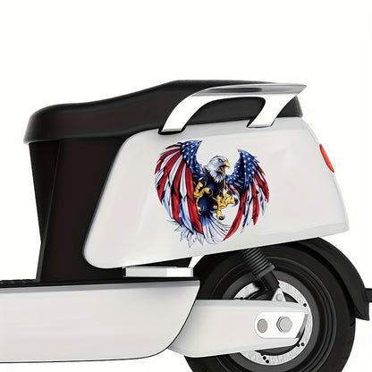 4PCS American Flag Eagle Decal for Truck Car Window Bumper Decoration, Cartoon Animal Vinyl Sticker with Glossy Finish, Self-Adhesive Irregular Shape for Wood, Plastic, Glass, Metal, Ceramic Surfaces - Single Use Anime Auto Flag Theme Adhesive Art.