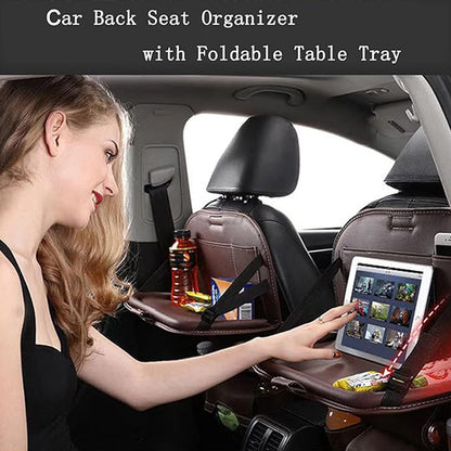 2pcs Premium Integrated Car Rear Seat Storage Box - The Ultimate Travel Companion, Equipped with A Foldable Table, Footrest, Tissue Box, Cup And Umbrella Holder, Laptop Base, And Car Dining Plate, Standard Version Sold Separately (Without Box)