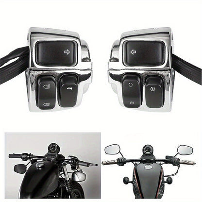 2* Chrome 1' Handlebar Control Switches+ Wiring Harness for Harley for Sportster for Dyna