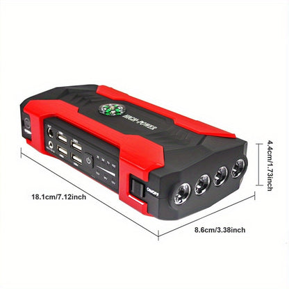 Wireless Car Jump Starter, Battery Jump Starter Portable Peak, Portable Car Battery Charger 12V (8.0L GAS/1.72 Gallon Diesel) Quick Car Start, USB Input/output, LED Emergency, Car Accessory Tool