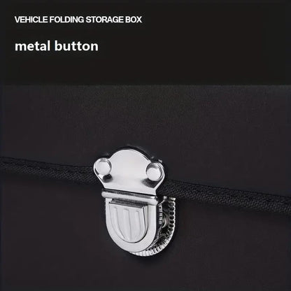 Car Trunk Organizer - Trunk Organizer & Storage SUV, PU Leather Foldable Trunk Organizer, Multi Compartment Adjustable Car Grocery Storage Box