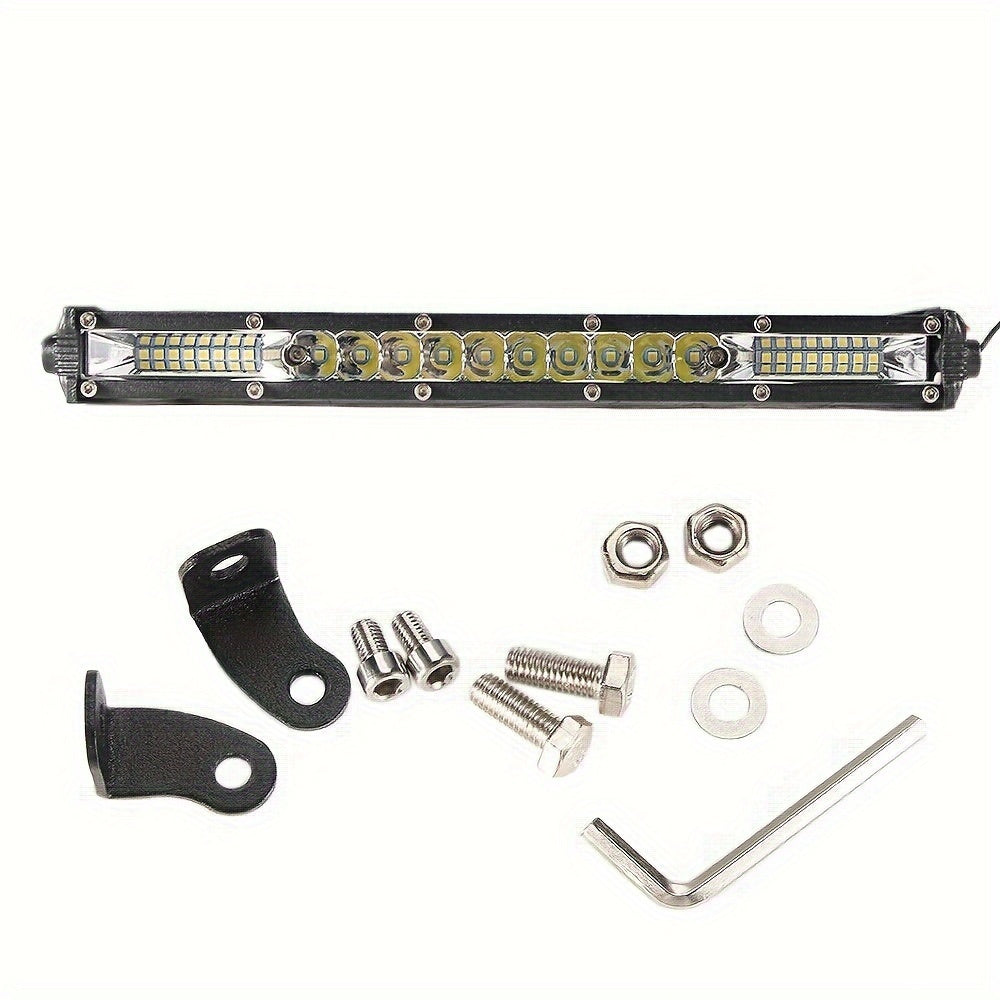 2x 10Inch LED Light Bar + 4 x 4" Light Offroad For Jeep Truck Car, Without Battery