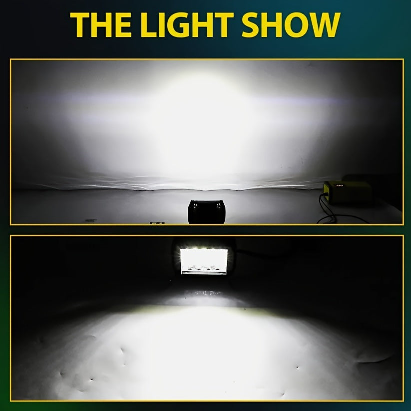2x 10Inch LED Light Bar + 4 x 4" Light Offroad For Jeep Truck Car, Without Battery