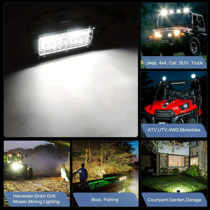 DIRECT LED Light Bar 7 Inch Off Road Lights 240W 24000lm with Wiring Harness Combo Beam LED Light Bar Work Lights for Truck Pickup ATV UTV SUV Boat