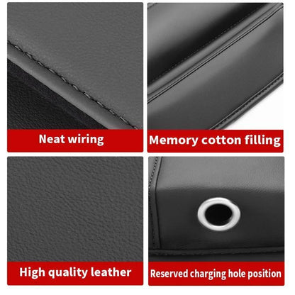 Car Seat Gap Filler Organizer – PU Leather Side Pocket Storage Box for Wallet, Keys, Cards & Phone, No-Tool Install, Fits All Cars, Black Beige Red Brown