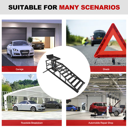 Hydraulic  Ramps 11000lbs 5T Low Profile  Lift Service Ramps Truck Trailer Garage, Height Hydraulic Vehicle Ramps(1 Pack/ 2 Pack)