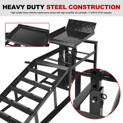 Hydraulic  Ramps 11000lbs 5T Low Profile  Lift Service Ramps Truck Trailer Garage, Height Hydraulic Vehicle Ramps(1 Pack/ 2 Pack)