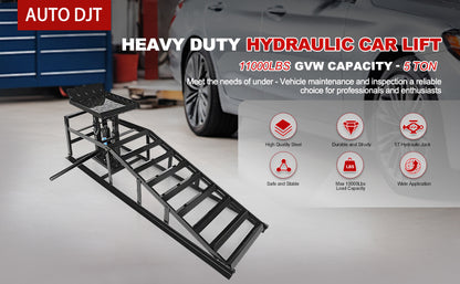 Hydraulic  Ramps 11000lbs 5T Low Profile  Lift Service Ramps Truck Trailer Garage, Height Hydraulic Vehicle Ramps(1 Pack/ 2 Pack)