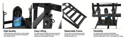 Hydraulic  Ramps 11000lbs 5T Low Profile  Lift Service Ramps Truck Trailer Garage, Height Hydraulic Vehicle Ramps(1 Pack/ 2 Pack)