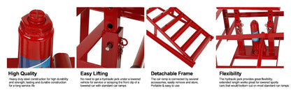 Hydraulic  Ramps 11000lbs 5T Low Profile  Lift Service Ramps Truck Trailer Garage, Height Hydraulic Vehicle Ramps(1 Pack/ 2 Pack)