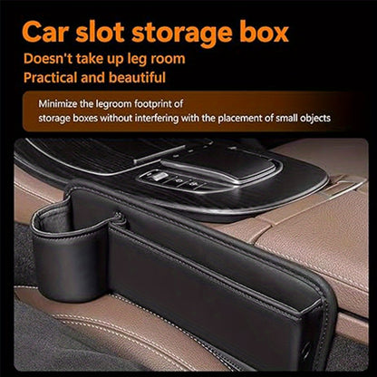 1 Set Universal Car Seat Gap Organizer - Multifunctional Storage Box with Pocket, Wallet, Keys, Card, Cup, and Phone Holder for Auto Interior Accessories