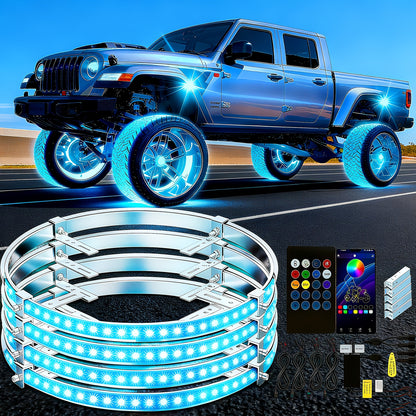 Car Underglow & Wheel Lights – App & Dual Control LED Chassis Ambient Light for Truck, Jeep Wrangler, Tesla, Ford & More