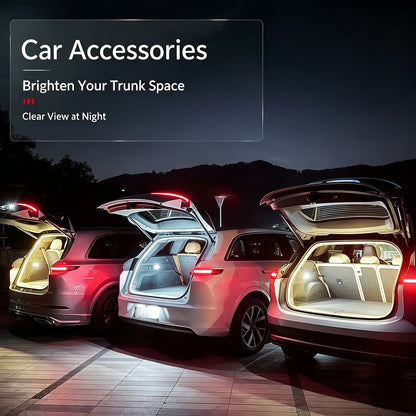 [LED Trunk Light] New Car Trunk Light Atmosphere Light, Trunk Lighting LED Strip, Flexible Light, 158 Inches, LED High Brightness White/Blue Light, Suitable for All Kinds of Car Trunks, Without Battery