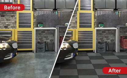 20 Pack 16"x 16"x 0.75"(Thickness)Interlocking Garage Floor Tiles, Modular Drainage Floor Mat, Non-Slip Splicing Interlocking Drainage Mats Floor Tile for Garage  Wash Basement, Etc.