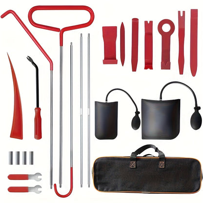 Car Repair Tool Kit, Stainless Steel Assorted, Wheel Pin Puller Dent Repair Tools Long Distance Hook Tool Pull Hook J-Hook, Essential Automotive Tools Sets, 18/23pcs