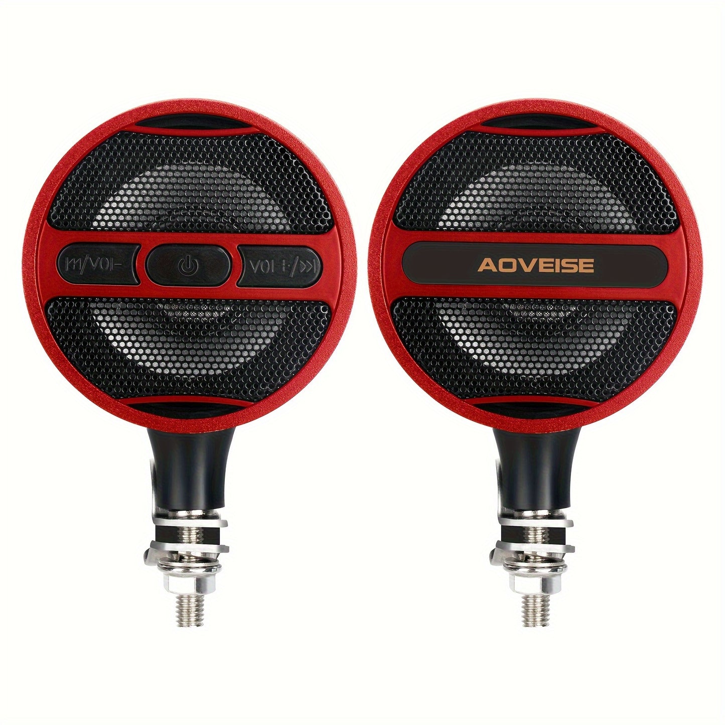 KORBROS Motorcycle Stereo Sound System with Built-In Amplifier, MP3 & USB - 12V Speakers for ATVs, Handlebar Mount