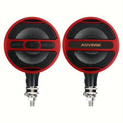 KORBROS Motorcycle Stereo Sound System with Built-In Amplifier, MP3 & USB - 12V Speakers for ATVs, Handlebar Mount