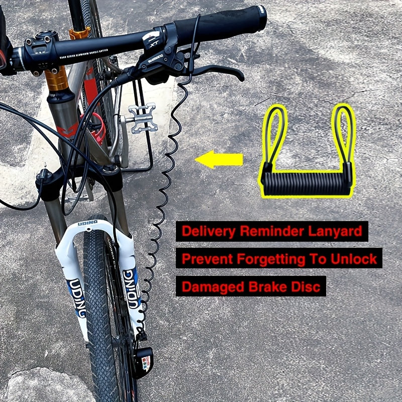 Motorcycle Lock Bicycle Lock Anti-theft Lock Disc Brake Lock Dirt Bike Lock 110dB Alarm System 500mAh Battery USB Charging Complimentary Cable Reminder Rope