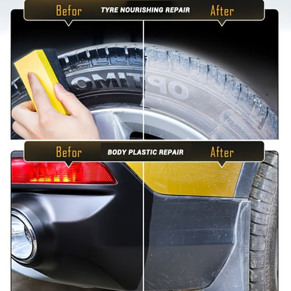 Tire Shine Spray & Dressing - High Gloss Black Tire Polish with UV Protection, Long-Lasting Coating for Cars, Quick-Acting Shine Restoration & Protection, Chemical-Free Formula, Fit for All Vehicles, Car Tire Shine, Vehicle Appearance Enhancement