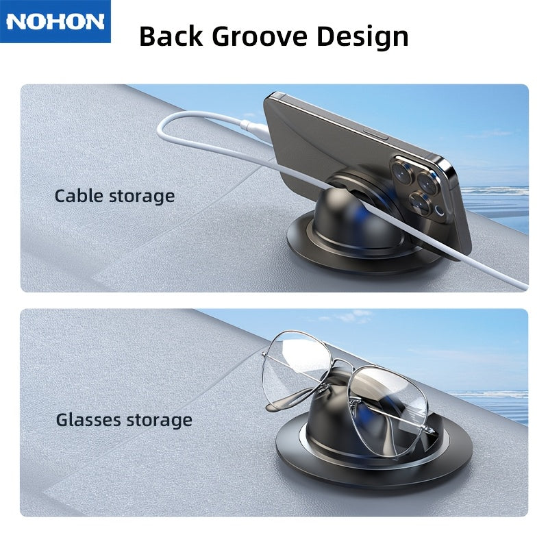 NOHON Car Phone Holder, Cell Phone Holder For Car, Dashboard Phone Holder Mount, 360° Rotation Phone Holder For Car, Suction Cup Holder Phone Mount, Silicone Car Pad Mat For Dashboards Slip Free Desk Phone Stand For IPhone17 16 15