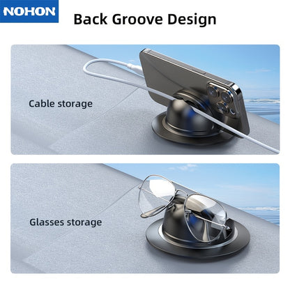 NOHON Car Phone Holder, Cell Phone Holder For Car, Dashboard Phone Holder Mount, 360° Rotation Phone Holder For Car, Suction Cup Holder Phone Mount, Silicone Car Pad Mat For Dashboards Slip Free Desk Phone Stand For IPhone17 16 15