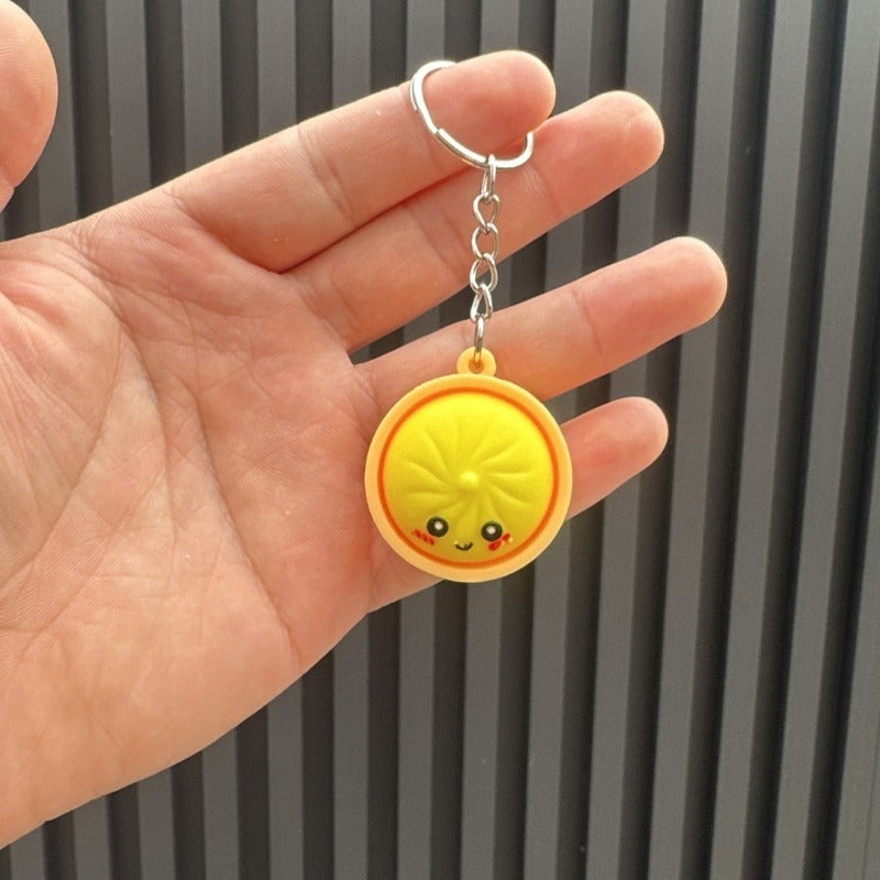 14pcs Keychain Set for Her/Him, Cute Dumpling Keychains in Bulk, Suitable for Classroom Prizes, Gift Bag Stuffing, Steamed Bun And Dumpling Keychains with Steamer Basket, Birthday And Mother'S Day Gifts, Treasure Chest Prizes, Random Colors