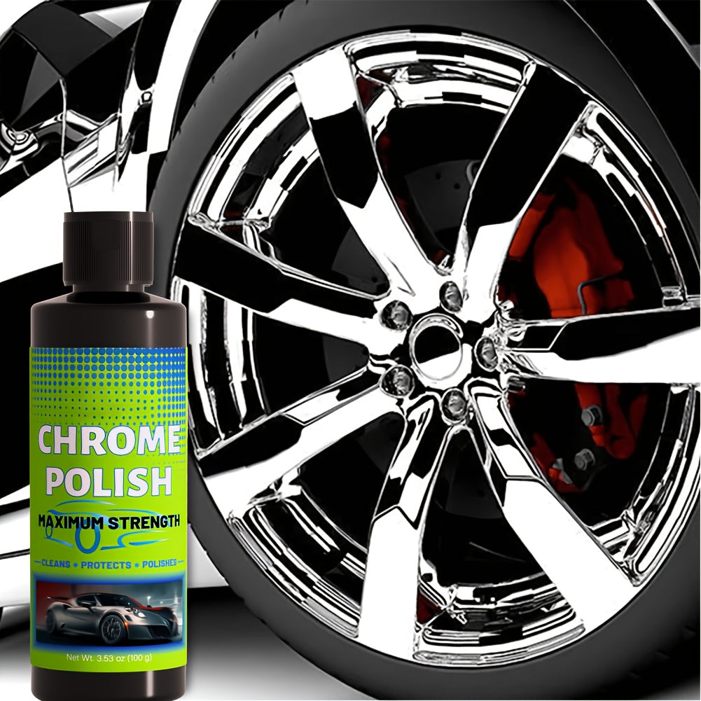Chrome Polish And Protector That Enhances And Safeguards Chrome And Aluminum Surfaces Against Rust And Stains - Suitable for Vehicles Like Cars, Motorcycles, And Trucks - Provides a Durable Glossy End, Surface Protection, Rust Removal