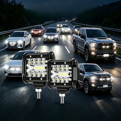 4.3/6.3 Inch LED Lights Super Bright, for Electric Vehicles, Motorcycles, Off-road Pickups, Ships, Super High Brightness Off-road Lights, Motor Vehicle Exterior Lighting, Improve Visibility During Night Driving Perfect Gift for Father's Day
